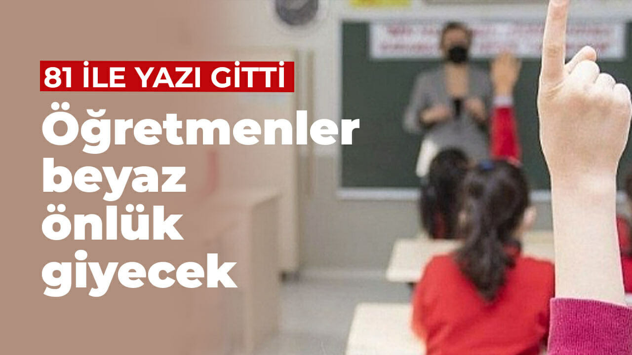 Öğretmenler beyaz önlük giyecek