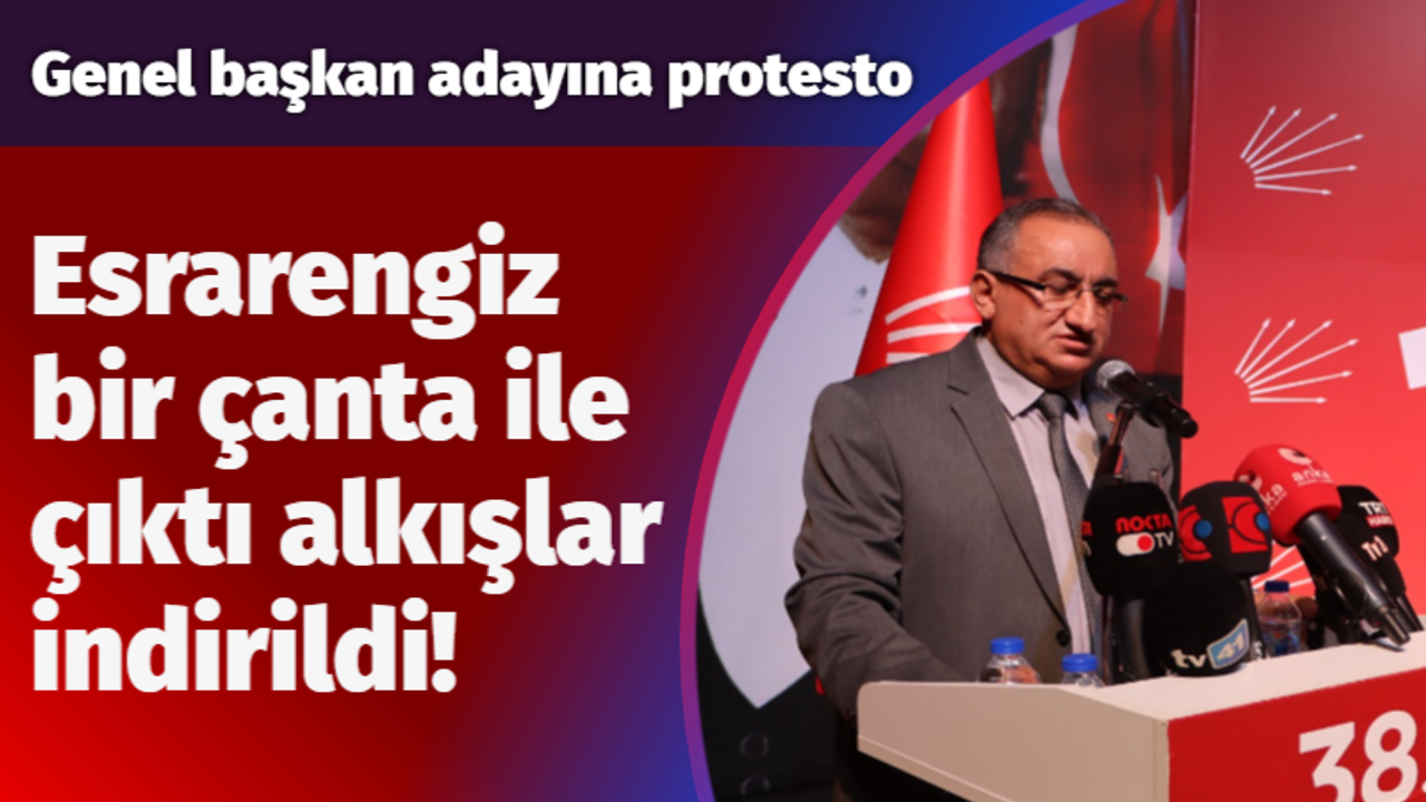 Esrarengiz bir çanta ile çıktı alkışlar indirildi! Genel başkan adayına protesto