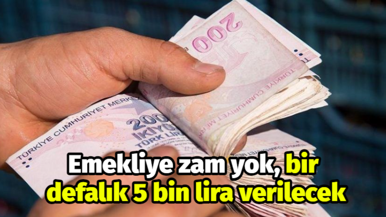 Emekliye zam yok, bir defalık 5 bin lira verilecek!