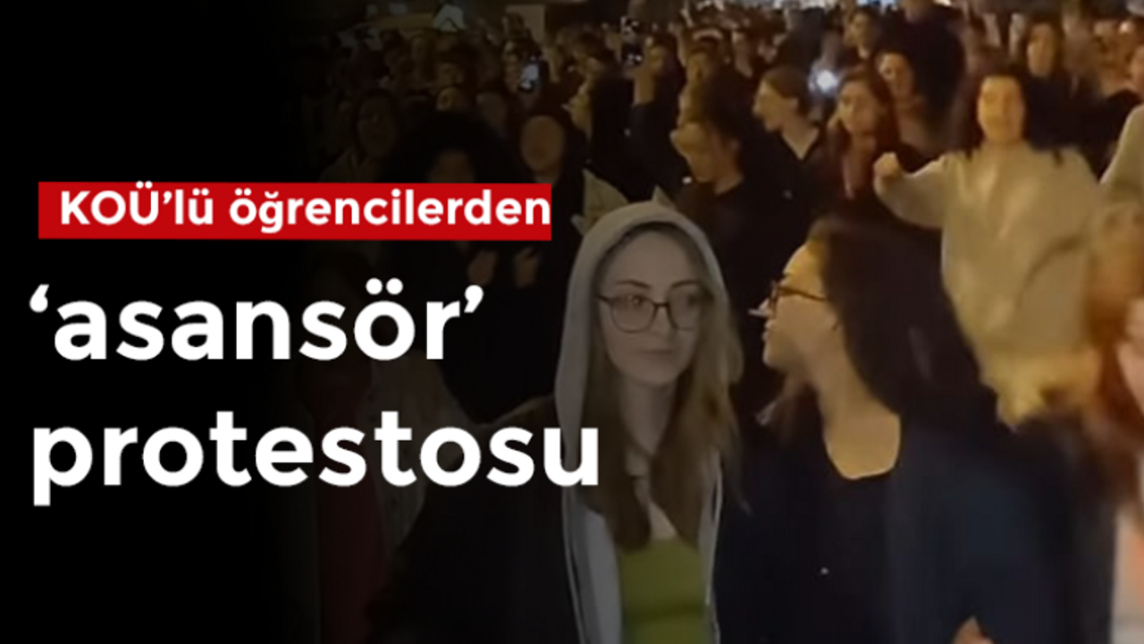 KOÜ’lü öğrencilerden ‘asansör’ protestosu