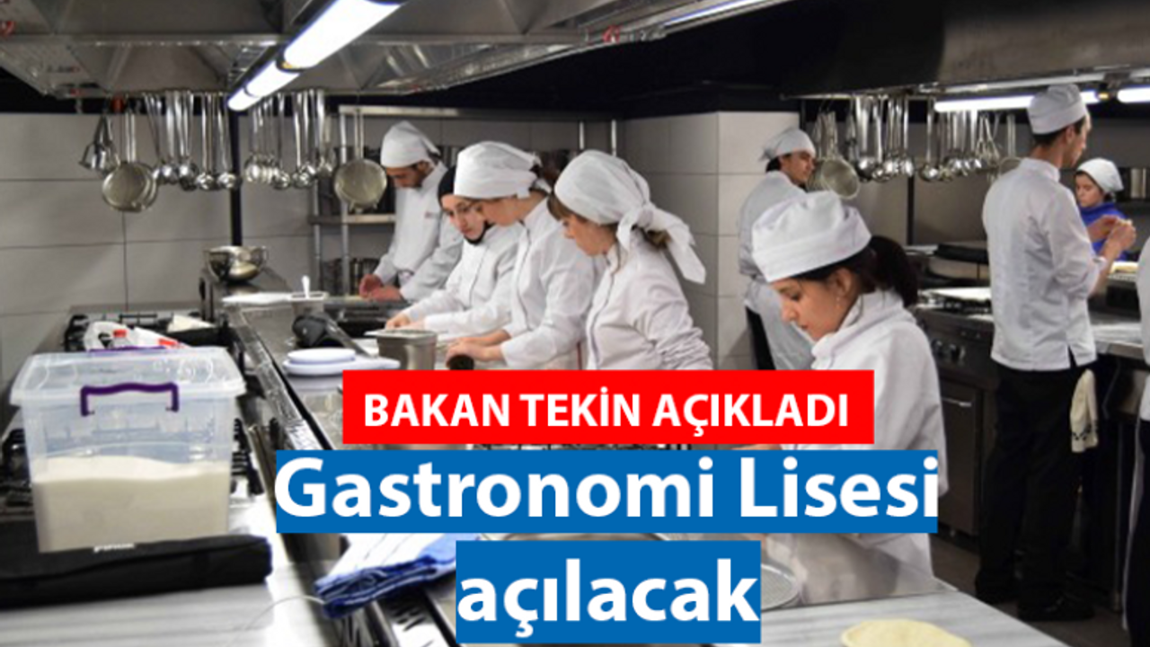 Bakan Tekin açıkladı: gastronomi Lisesi açılacak