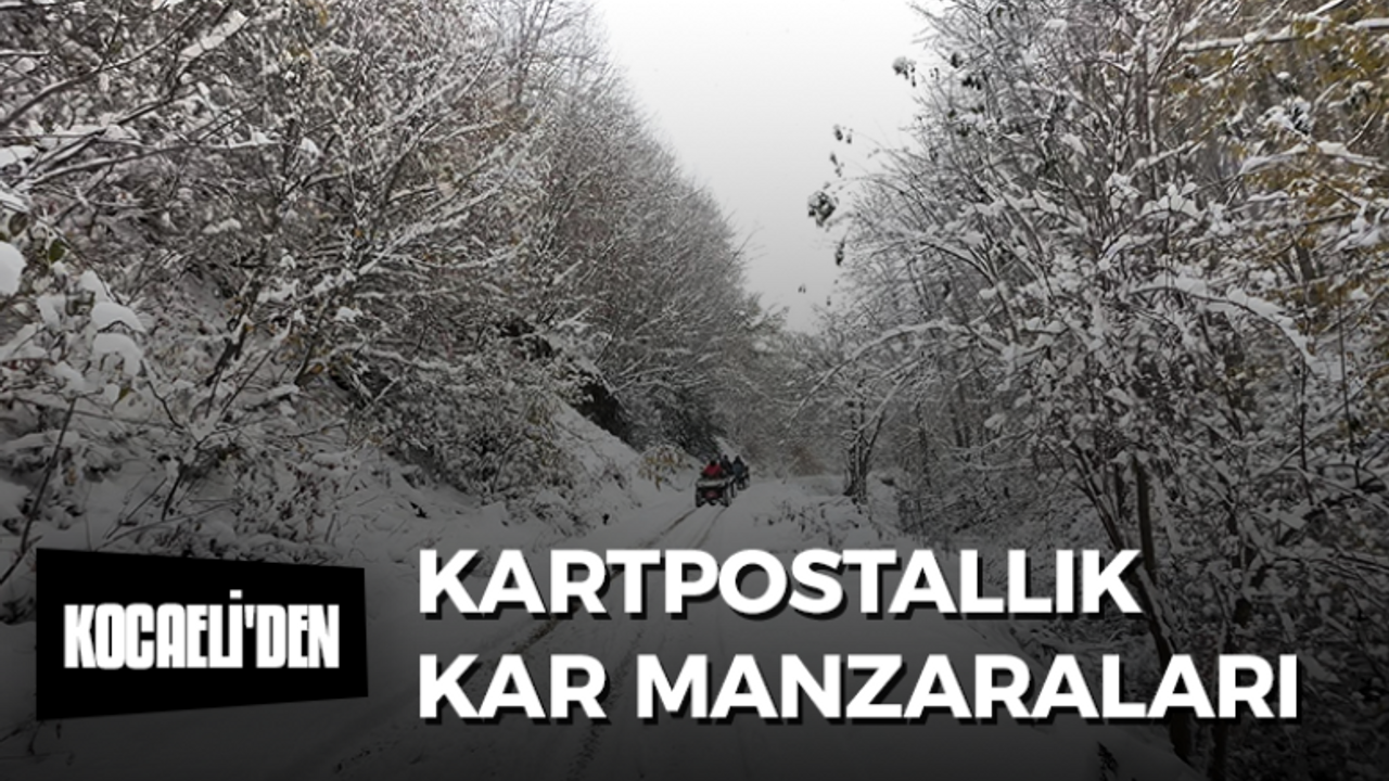 Maşallah, dağlara kar yağıyor! Kocaeli'den kartpostallık kar manzaraları