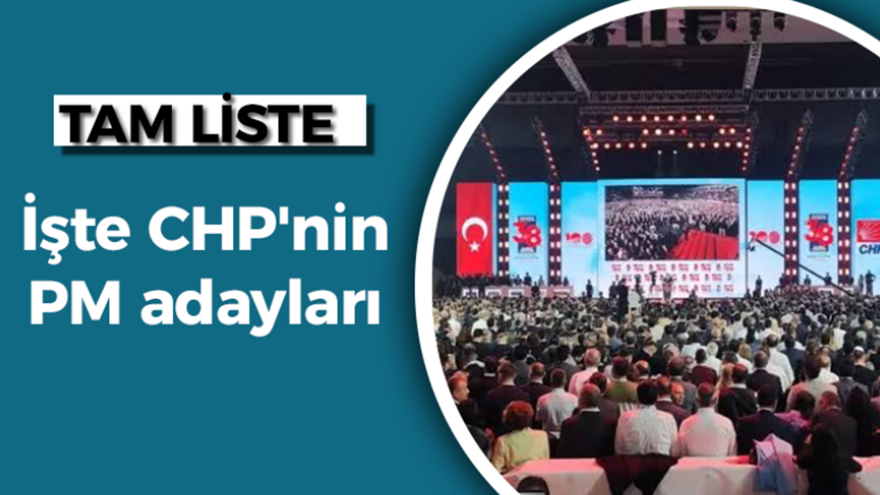 işte CHP'nin Parti Meclisi (PM) üyesi adayları