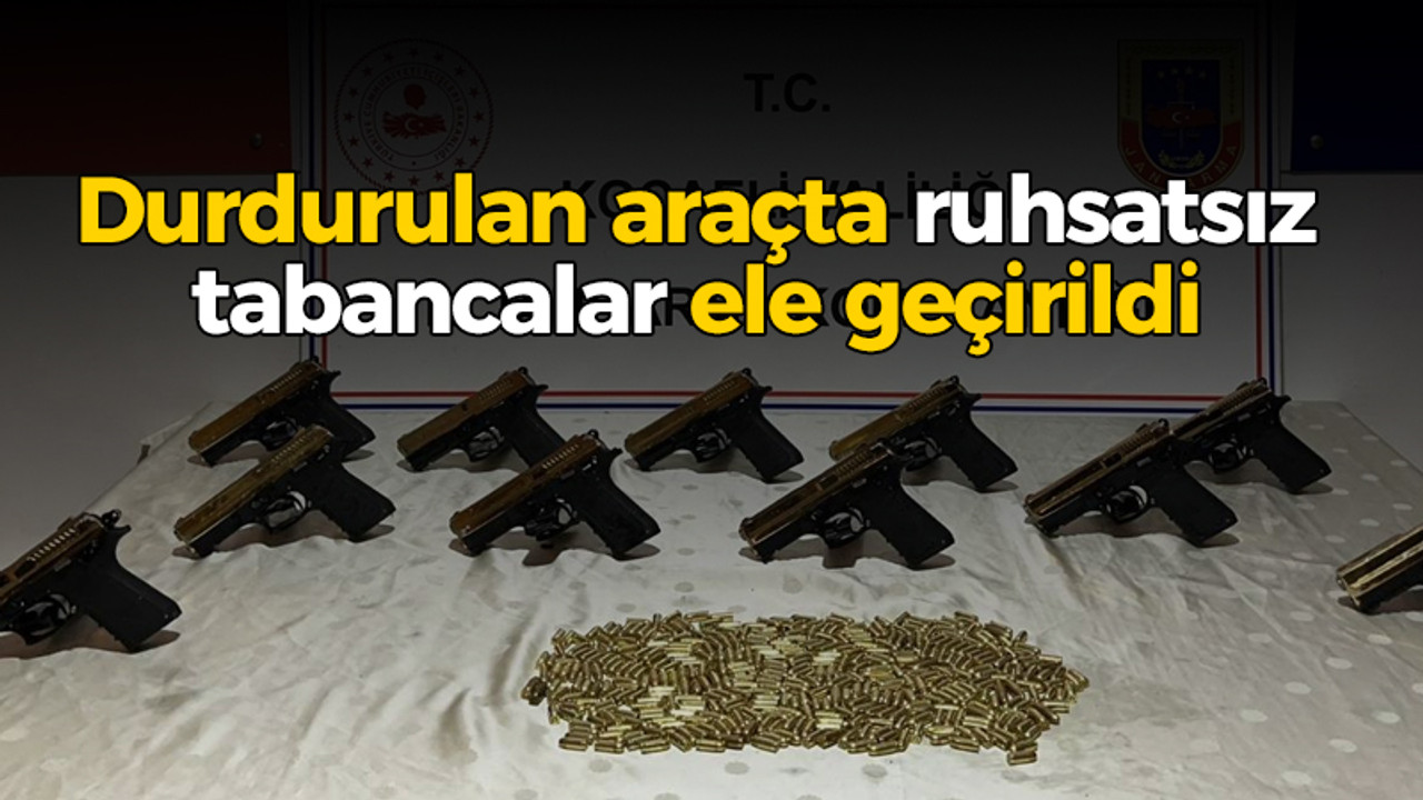 Durdurulan araçta ruhsatsız tabancalar ele geçirildi