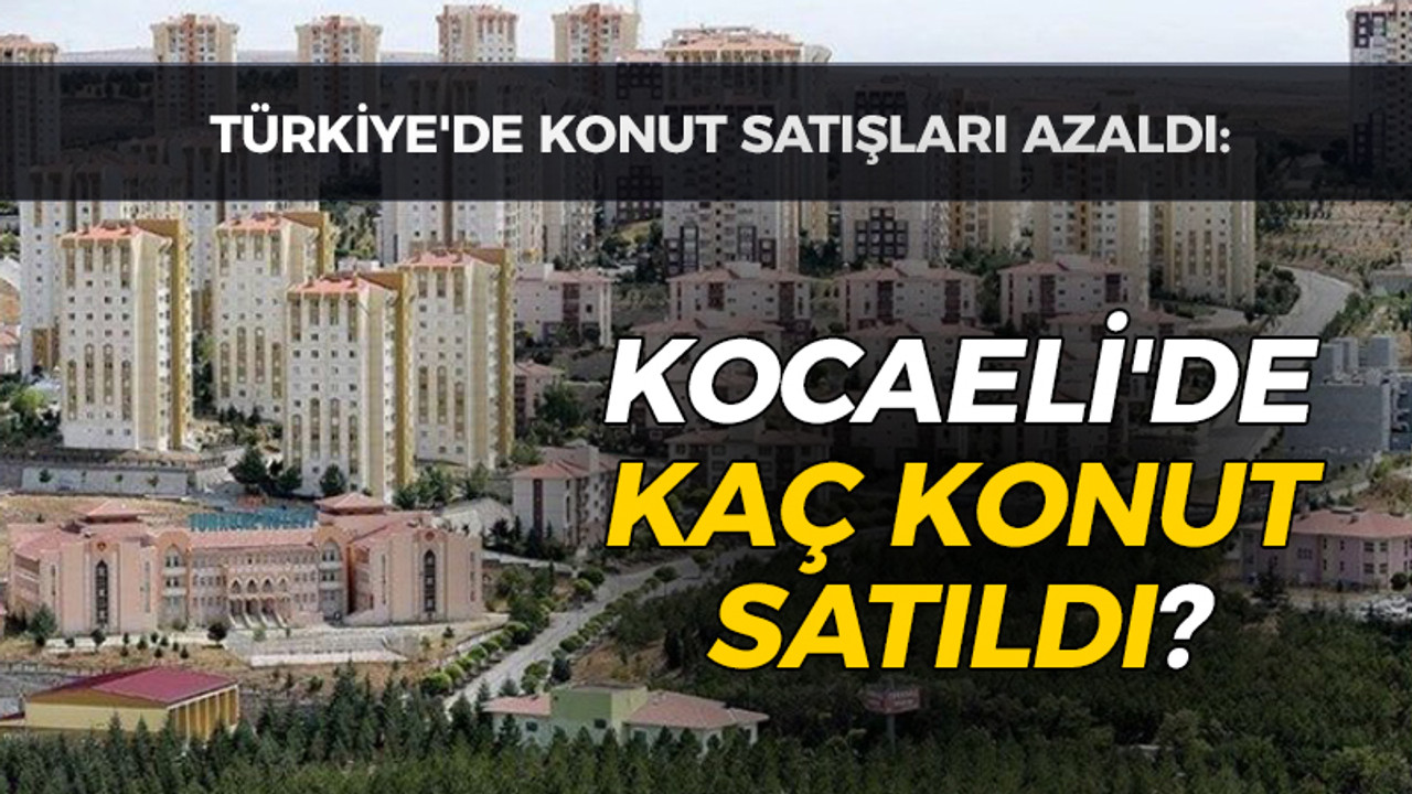 Türkiye'de konut satışları azaldı: Kocaeli'de kaç konut satıldı?