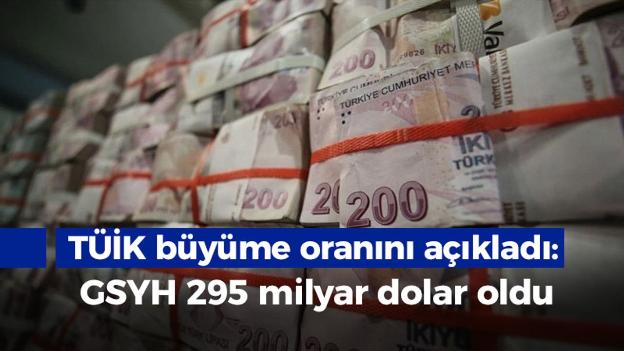 TÜİK büyüme oranını açıkladı: GSYH 295 milyar dolar oldu