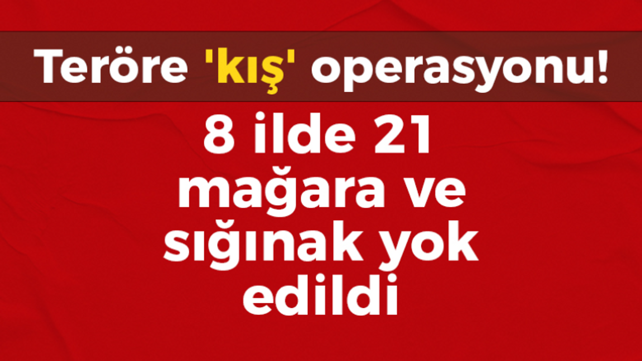 Teröre 'kış' operasyonu! 8 ilde 21 mağara ve sığınak yok edildi