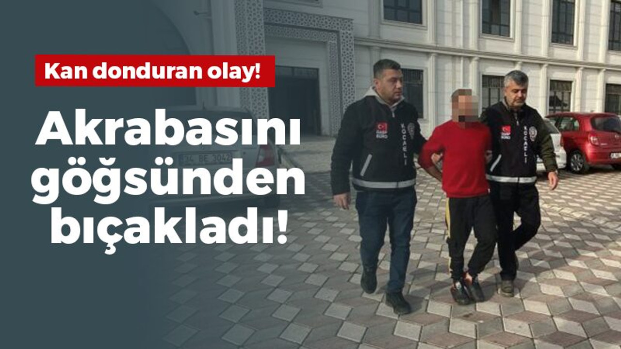 Akrabasını göğsünden bıçakladı!