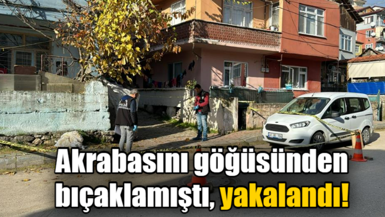 Derince'de akrabasını göğüsünden bıçaklamıştı, yakalandı!