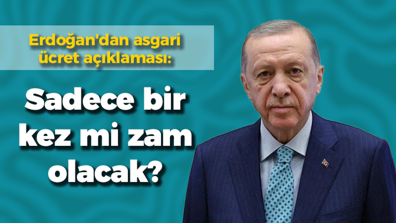 Erdoğan'dan asgari ücret açıklaması: "Bir kez verilecek zamla bu iş biter"