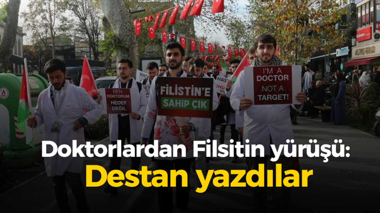 İzmit'te doktorlar Filistin için yürüdü: "Hekimler ve sağlık çalışanları destan yazmıştır"