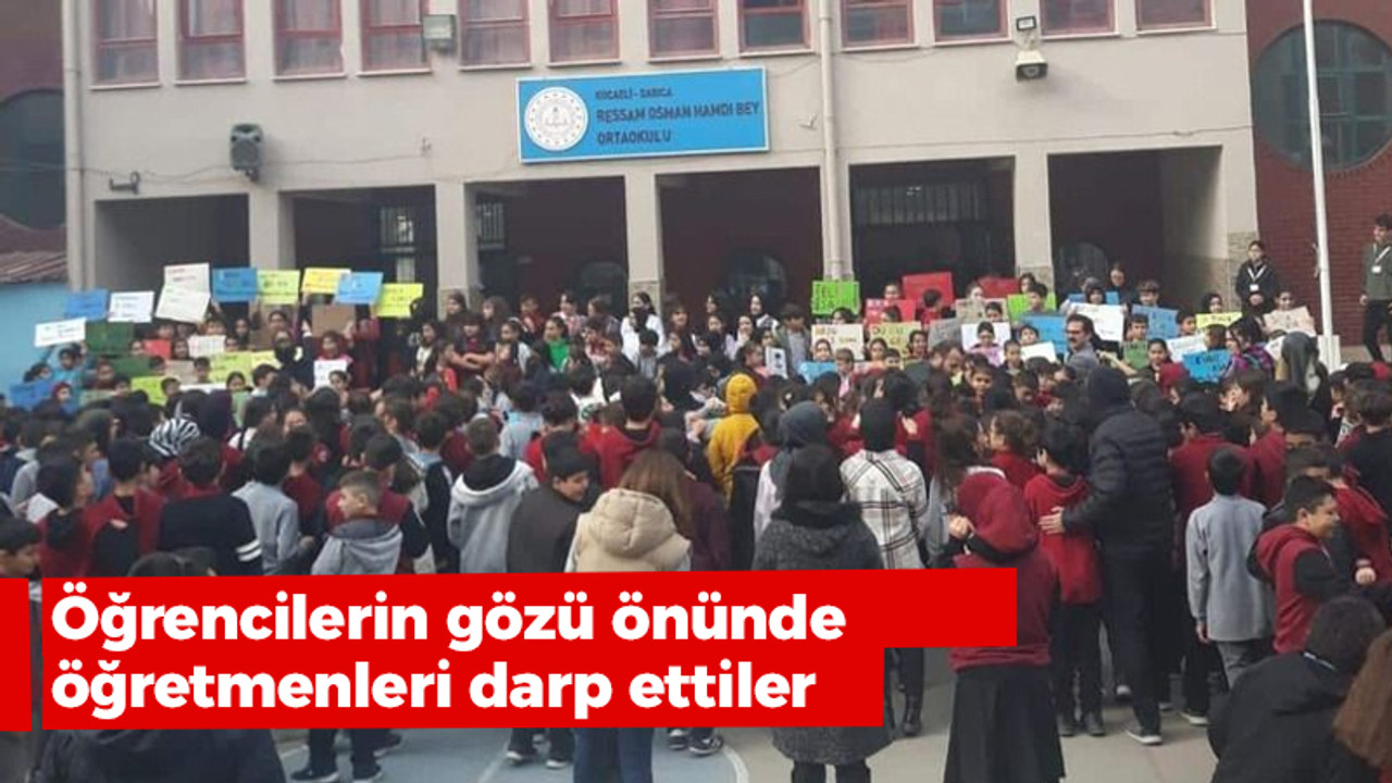 Kocaeli haber - Öğrencilerin gözü önünde öğretmenleri darp ettiler