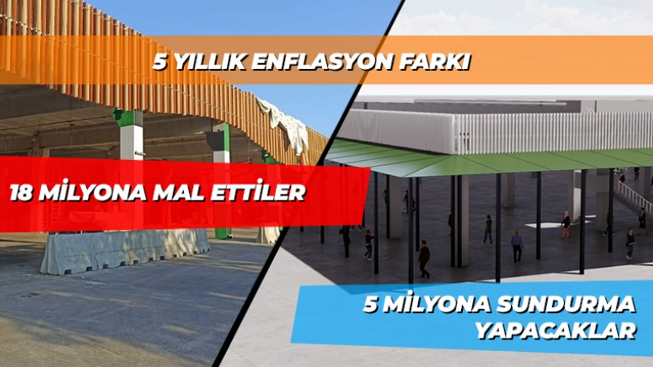 18 Milyon’a yapılan Doğu Kışla Pazarına 5 milyona sundurma!