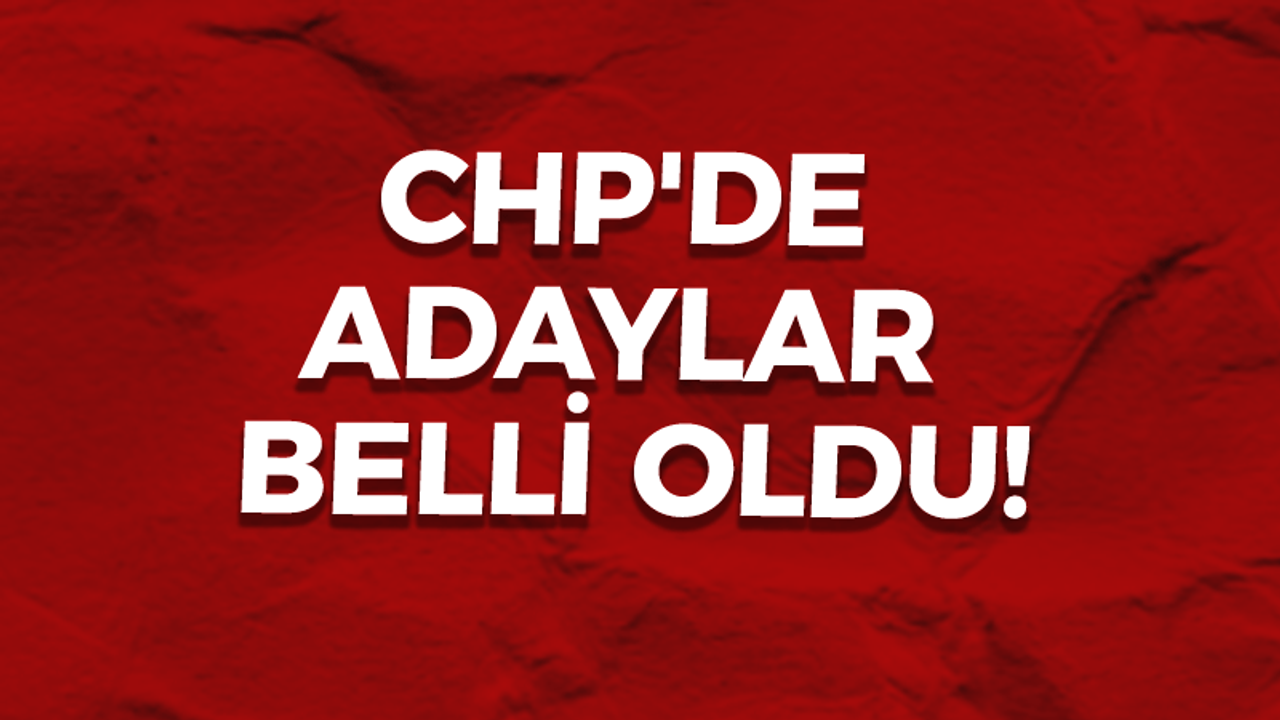 CHP'de adaylar belli oldu!