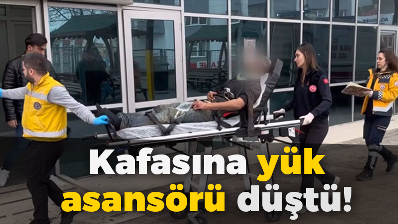 Kafasına yük asansörü düştü