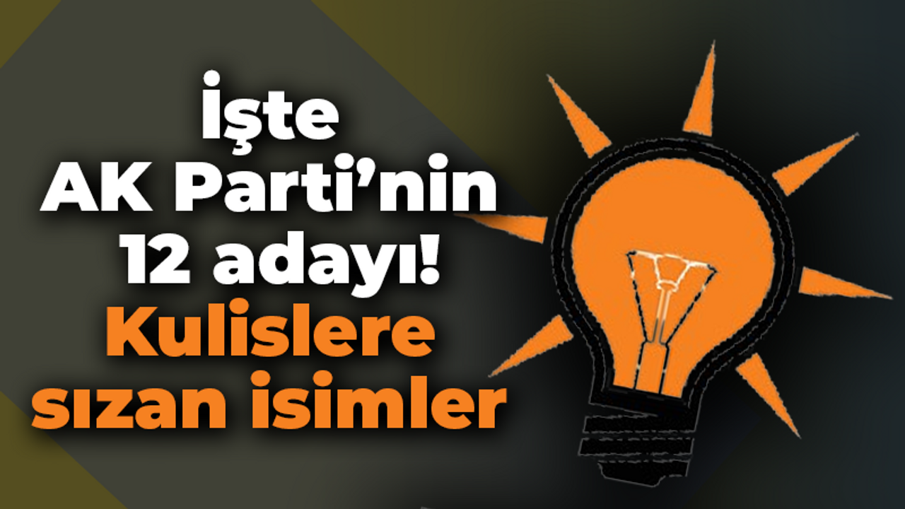 İşte AK Parti’nin 12 adayı! Kulislere sızan isimler