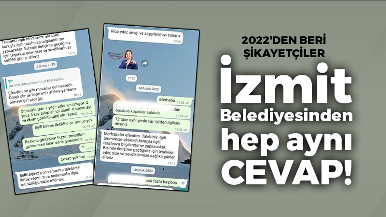 2022 yılından beri şikayetçiler... İzmit Belediyesinden hep aynı cevap!