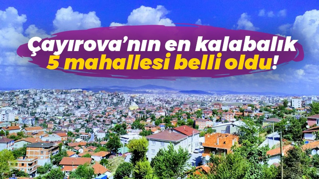 Çayırova'nın en kalabalık 5 mahallesi belli oldu!