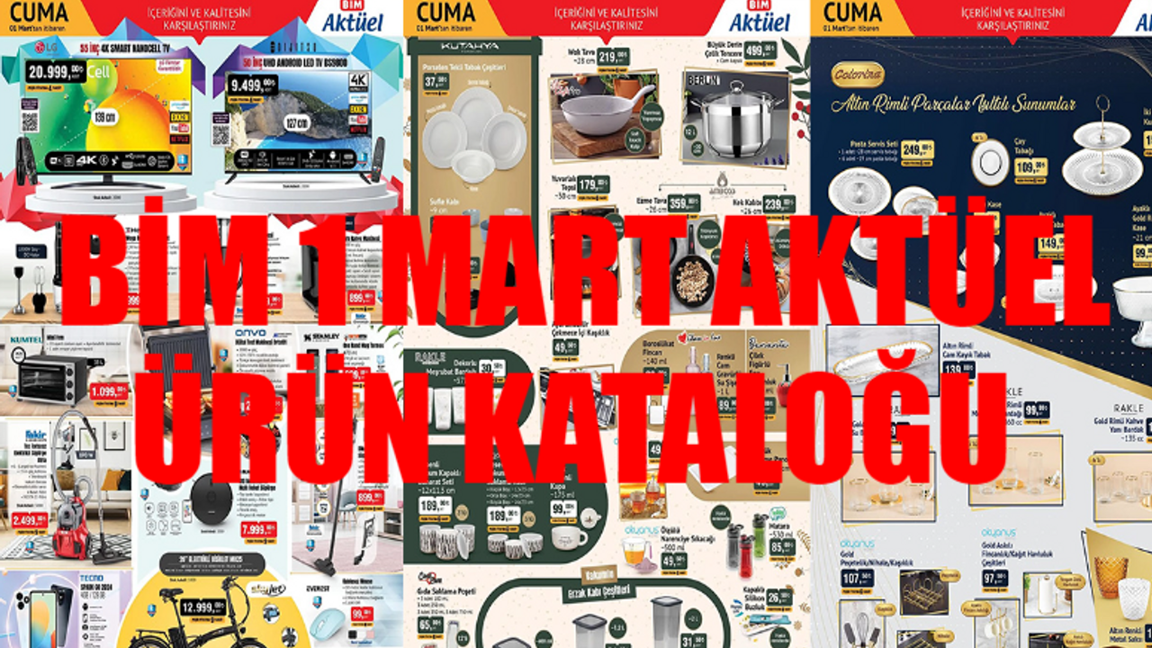 YENİ BİM AKTÜEL 1 MART 2024 Kataloğu: BİM LG Televizyon 20,999 TL, Stanley Termos 899 TL, Range Dikey Süpürge 899 TL Kaçmaz Fiyat! 1 Mart BİM Broşür
