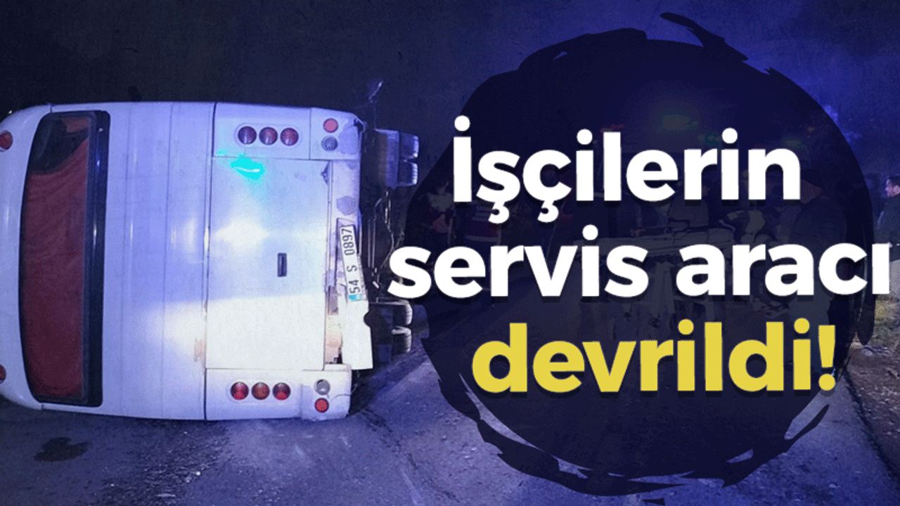 İşçi servis aracı devrildi!