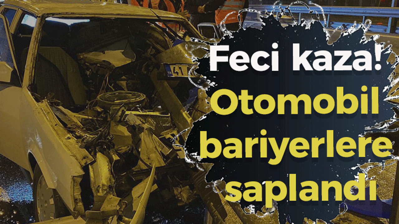 Feci kaza! Otomobil bariyerlere saplandı