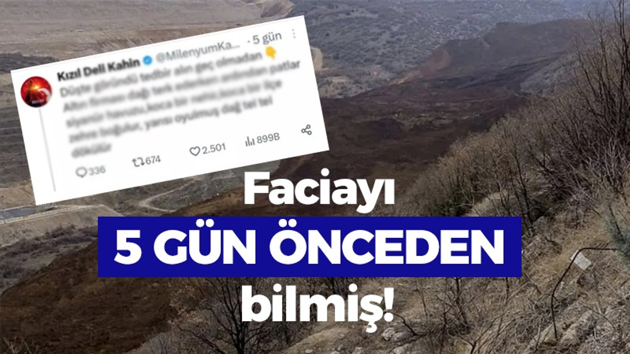 Faciayı 5 gün önceden bilmiş!