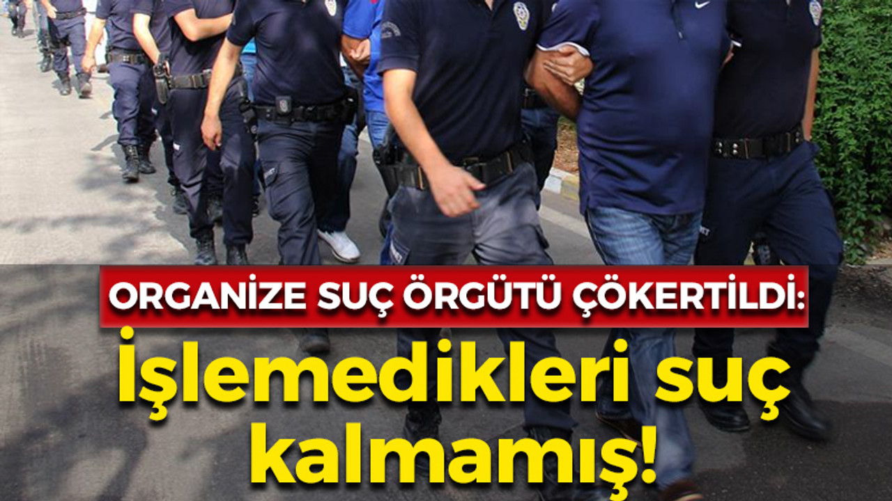 Organize suç çökertildi: İşlemedikleri suç kalmamış!