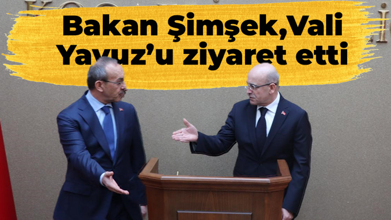 Bakan Şimşek, Vali Yavuz’u ziyaret etti