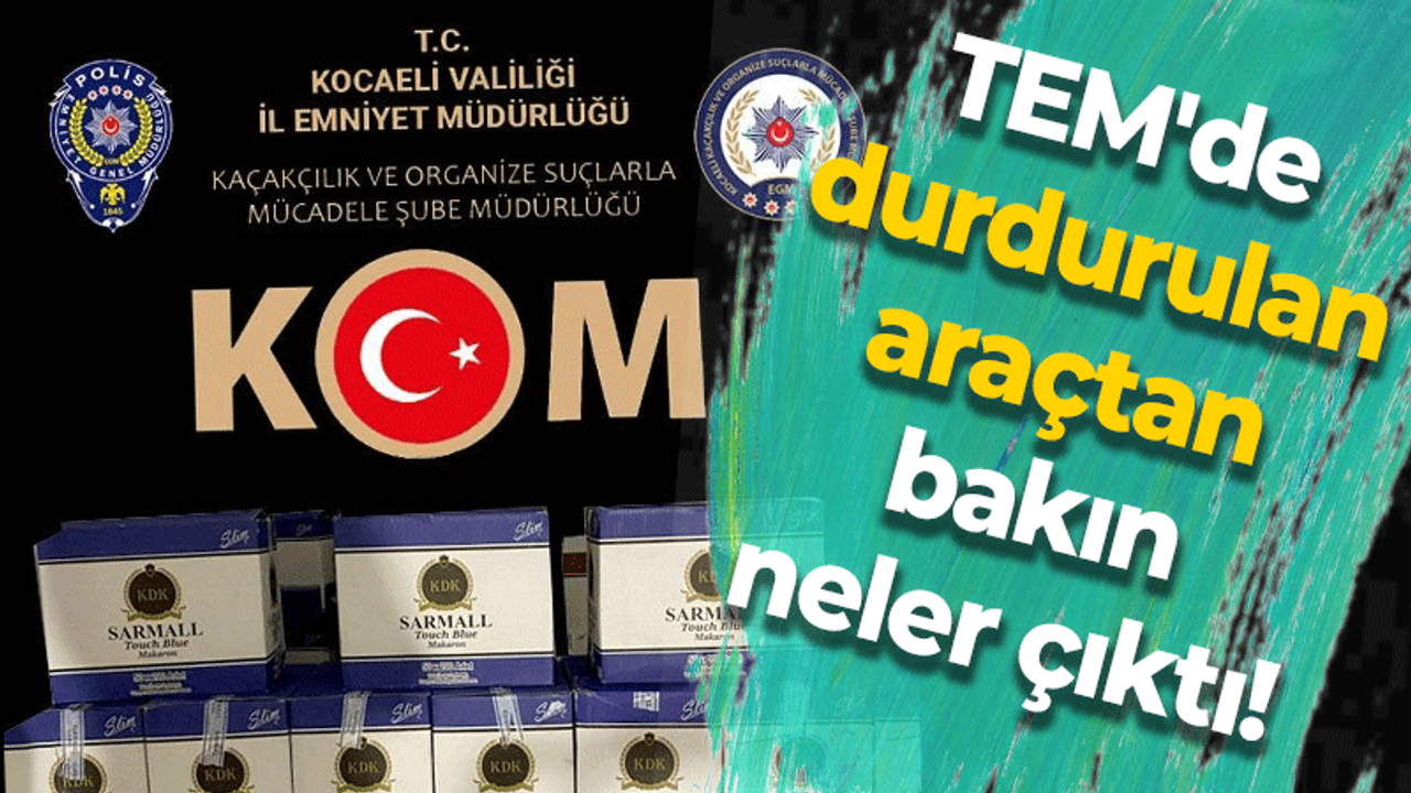 TEM'de durdurulan araçtan bakın neler çıktı!