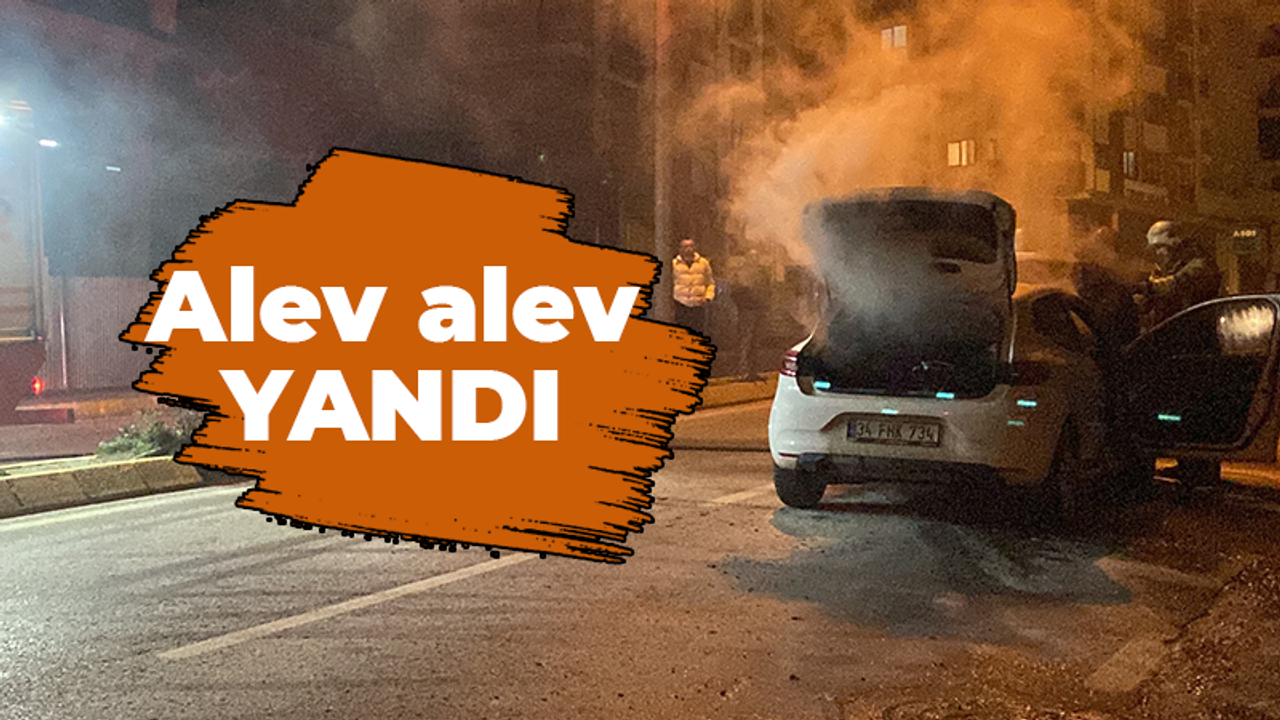 Seyir halindeki otomobil alev alev yandı