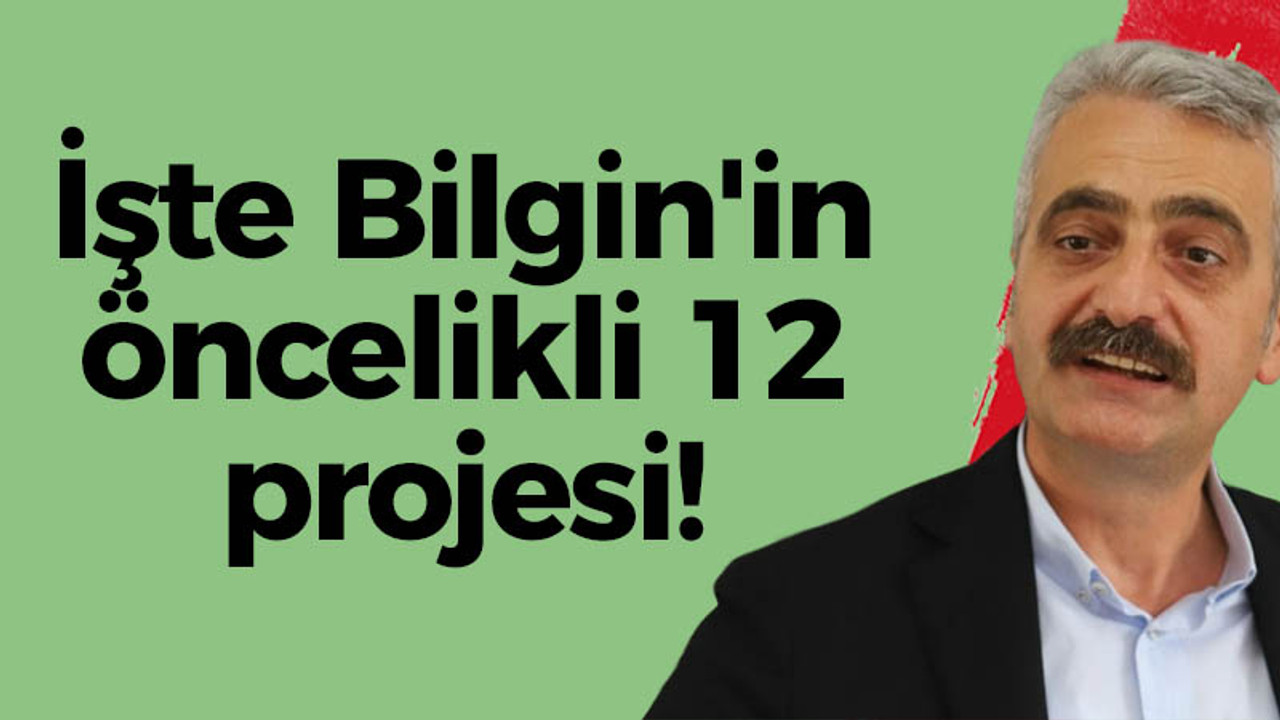 İşte Bilgin'in öncelikli 12 projesi!