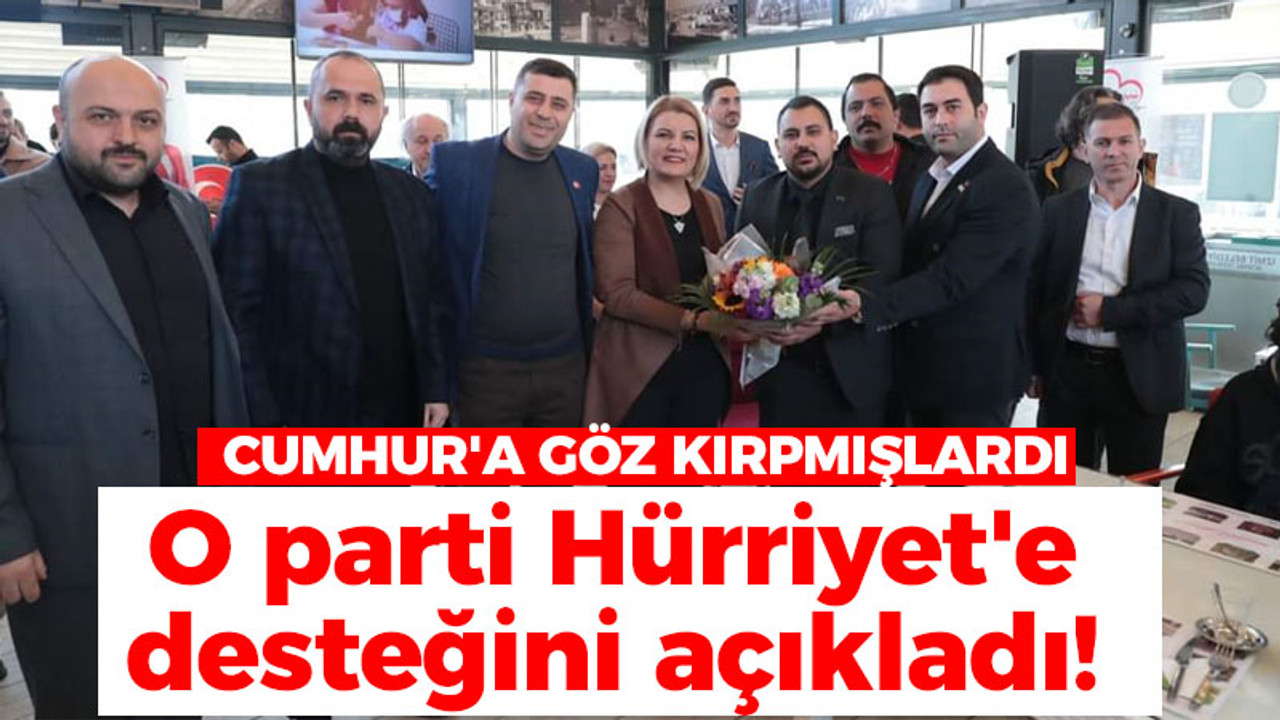 Cumhur İttifakı'na göz kırpmıştı, o parti Hürriyet’e desteğini açıkladı