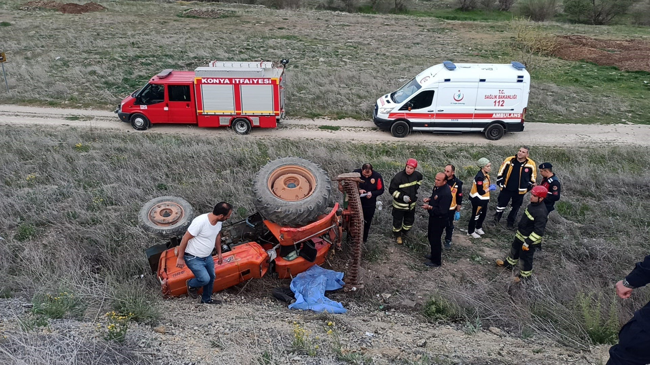 Traktör şarampole devrildi!