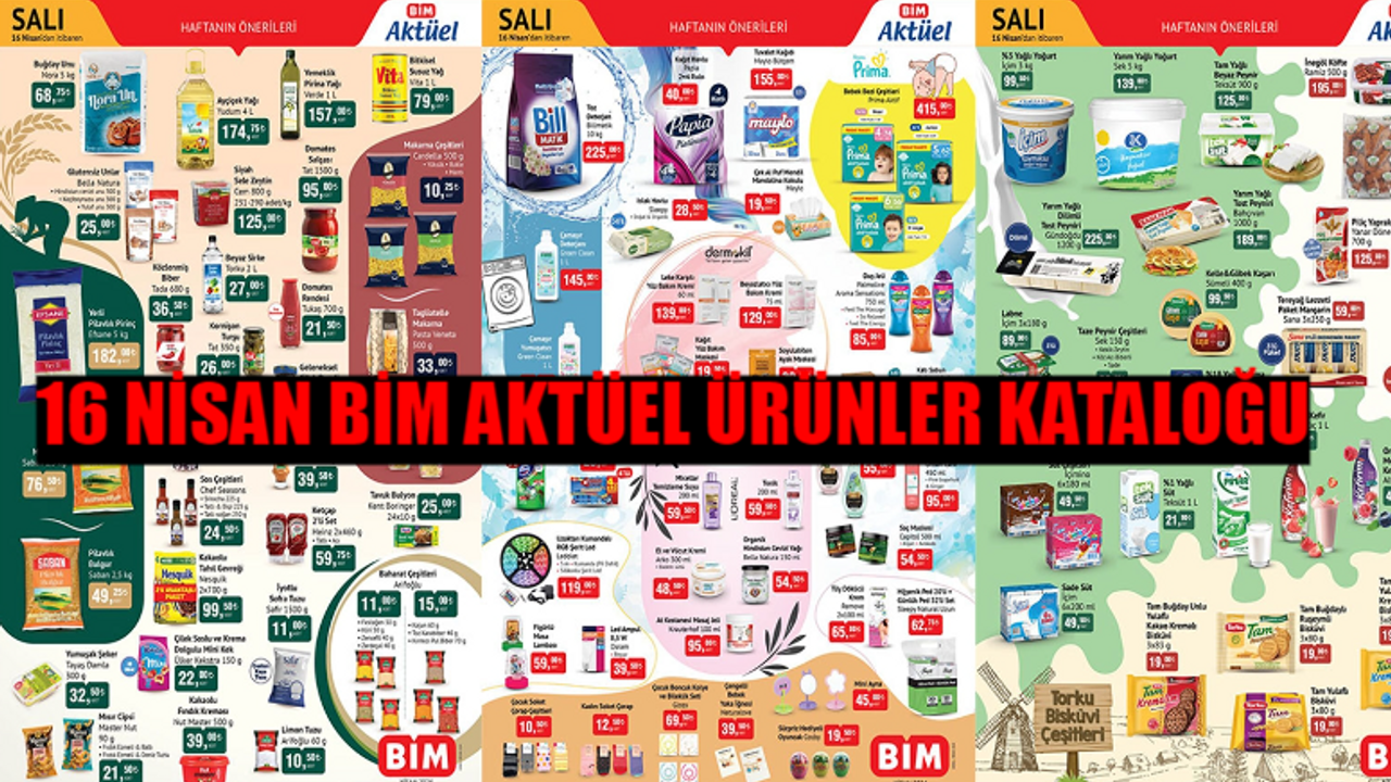 16 NİSAN BİM AKTÜEL ÜRÜNLER KATALOĞU GELDİ: Bu Hafta BİM Ayçiçek Yağı, Peynir, Makarna, Çamaşır Suyu İndirimi Kaçmaz! BİM 16 Nisan Kataloğu Büyük İndirim Var