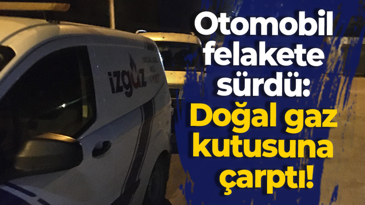 Otomobil felakete sürdü: Doğal gaz kutusuna çarptı!