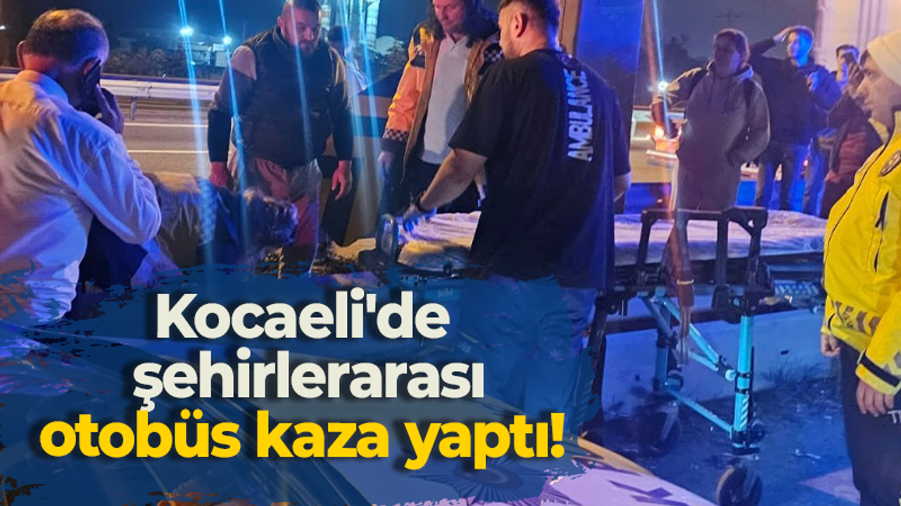 Kocaeli'de şehirlerarası otobüs kaza yaptı!