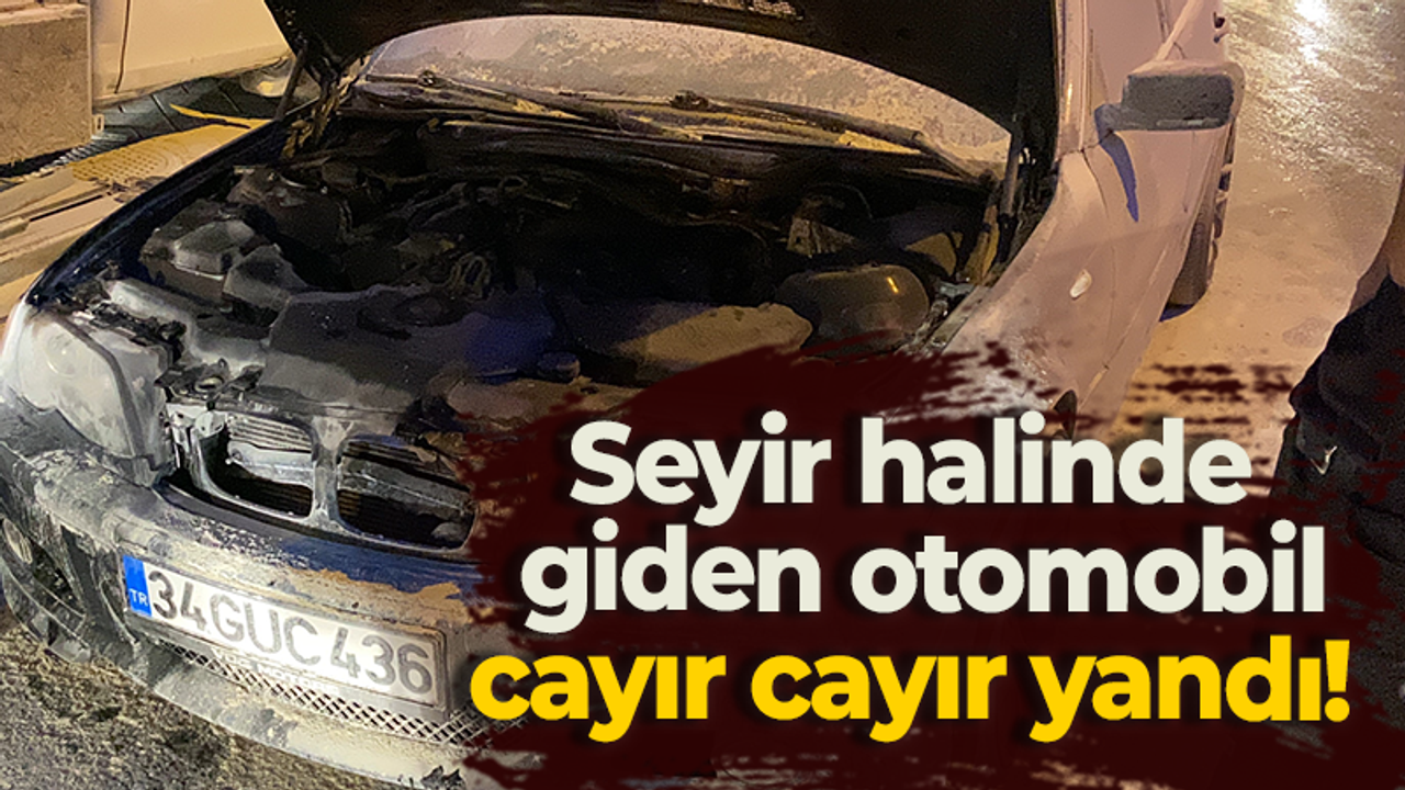 Seyir halinde giden otomobil cayır cayır yandı!