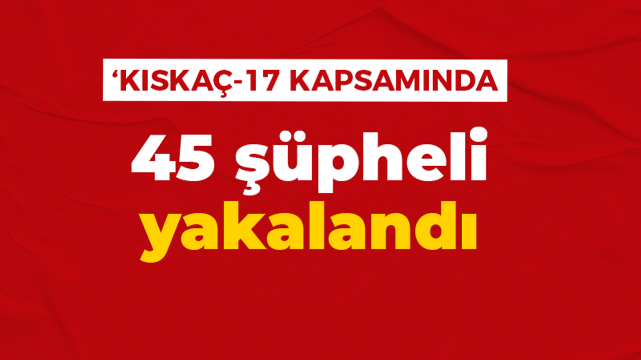 ‘Kıskaç-17’ operasyonlarında 45 şüpheli yakalandı”