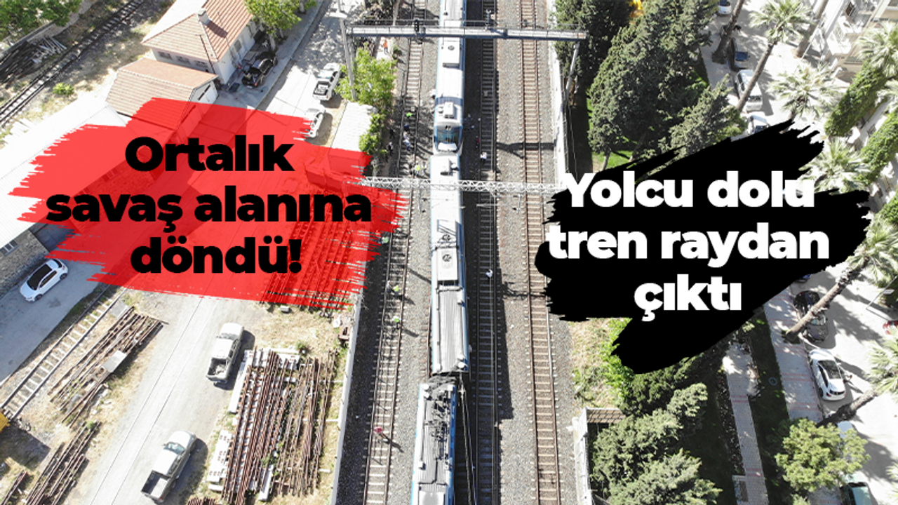 O şehirde yolcu dolu tren raydan çıktı! Ortalık savaş alanına döndü