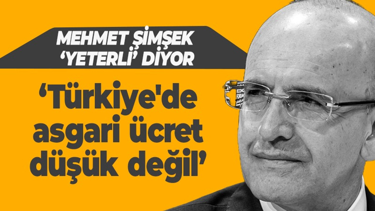 Mehmet Şimşek: "Türkiye'de asgari ücret düşük değil"