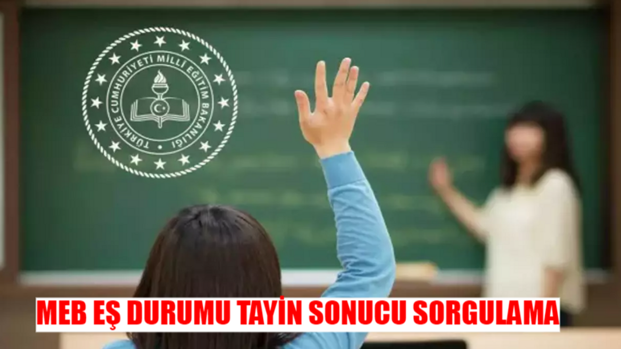 EŞ DURUMU TAYİN SONUCU SORGULAMA EKRANI: MEB Öğretmen Eş Durumu Tayin Sonuçları Nasıl Bakılır?