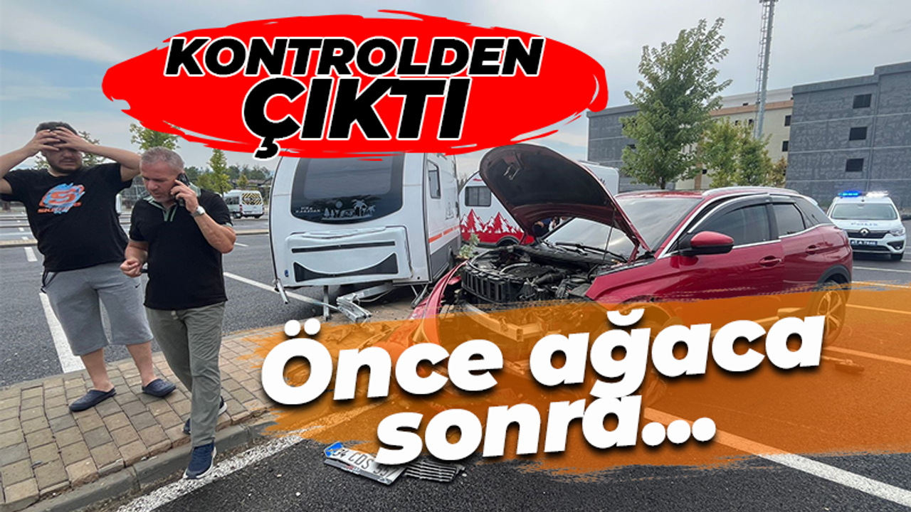 Hastane otoparkında kontrolden çıktı! Çarpa çarpa durabildi