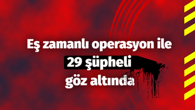 Eş zamanlı operasyonda 29 gözaltı