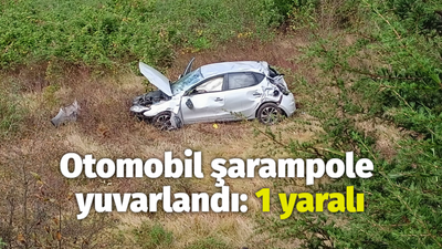 Otomobil şarampole yuvarlandı: 1 yaralı