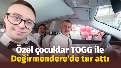 Özel çocuklar TOGG ile Değirmendere'de tur attı