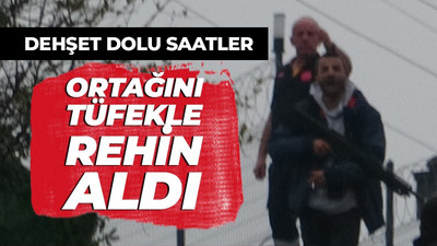 Sokak ortasında ortağını tüfekle rehin aldı