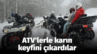 ATV'lerle karın keyfini çıkardılar