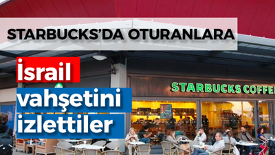 Bir Avuç Genç, Starbucks’ta oturanlara İsrail vahşetini izletti