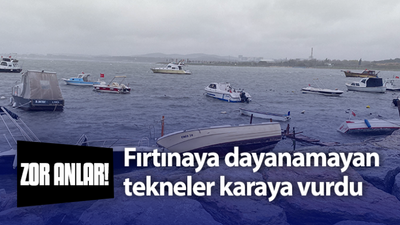 Fırtınaya dayanamayan tekneler karaya vurdu