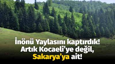 İnönü Yaylasını kaptırdık! Artık Kocaeli’ye değil, Sakarya’ya ait!